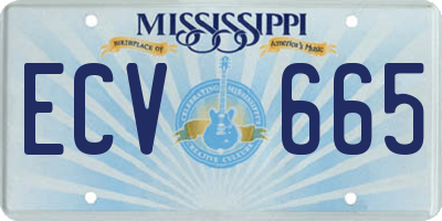 MS license plate ECV665