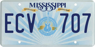 MS license plate ECV707