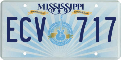 MS license plate ECV717
