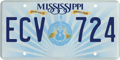 MS license plate ECV724