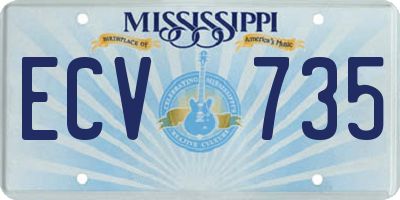 MS license plate ECV735