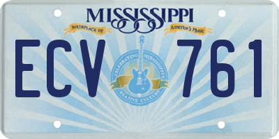 MS license plate ECV761
