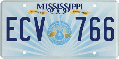 MS license plate ECV766