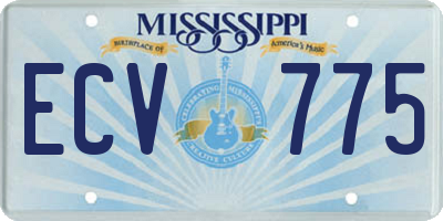 MS license plate ECV775