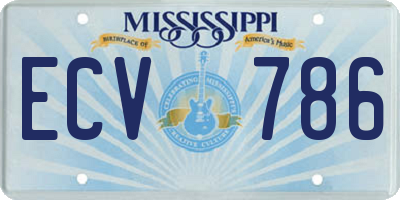 MS license plate ECV786