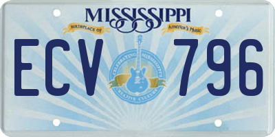 MS license plate ECV796
