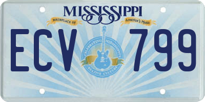 MS license plate ECV799