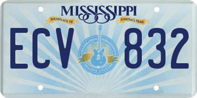 MS license plate ECV832