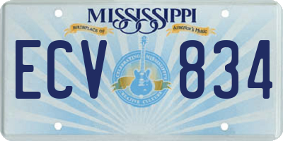MS license plate ECV834