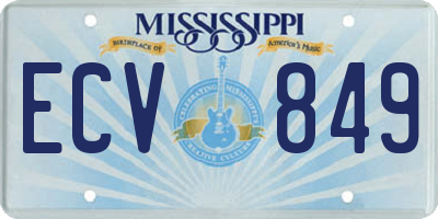 MS license plate ECV849