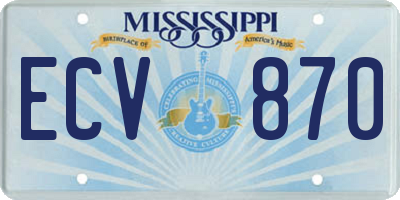 MS license plate ECV870