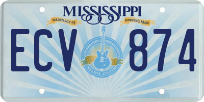 MS license plate ECV874
