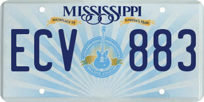 MS license plate ECV883