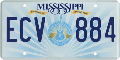 MS license plate ECV884
