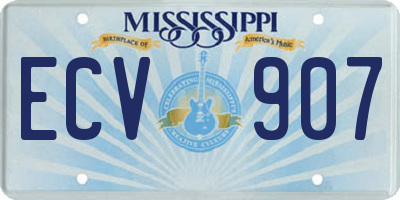 MS license plate ECV907