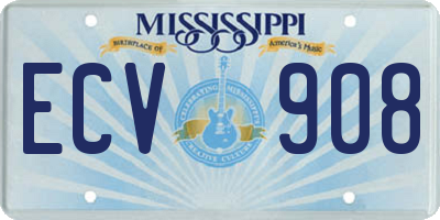 MS license plate ECV908