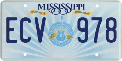 MS license plate ECV978