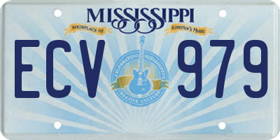 MS license plate ECV979