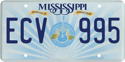 MS license plate ECV995