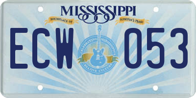 MS license plate ECW053