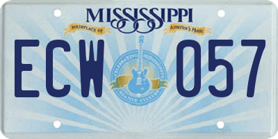 MS license plate ECW057