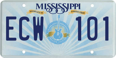 MS license plate ECW101