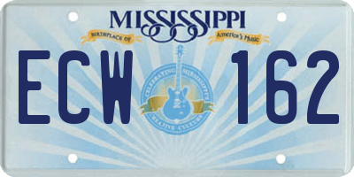 MS license plate ECW162