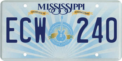 MS license plate ECW240
