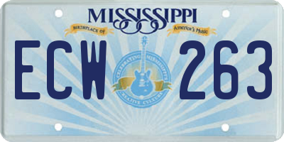 MS license plate ECW263