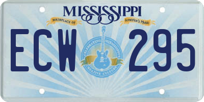 MS license plate ECW295