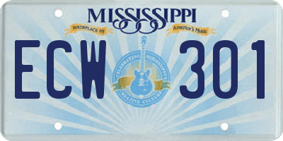 MS license plate ECW301