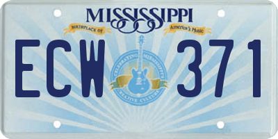 MS license plate ECW371