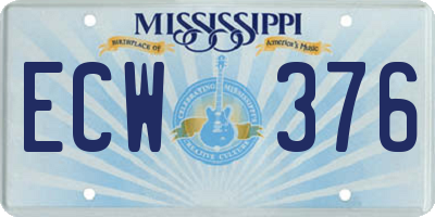 MS license plate ECW376