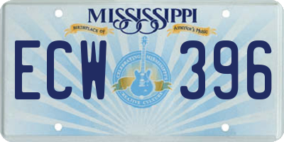 MS license plate ECW396