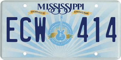 MS license plate ECW414