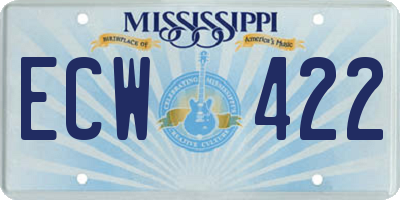 MS license plate ECW422