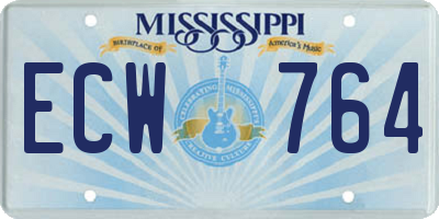 MS license plate ECW764