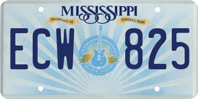 MS license plate ECW825