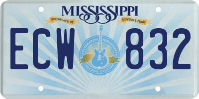 MS license plate ECW832