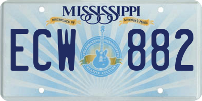 MS license plate ECW882