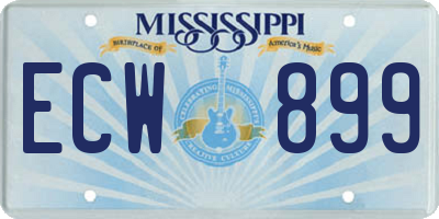 MS license plate ECW899