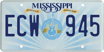 MS license plate ECW945