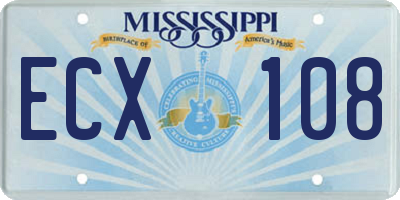 MS license plate ECX108
