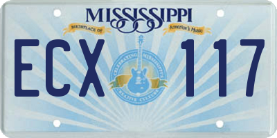 MS license plate ECX117