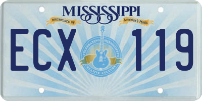 MS license plate ECX119