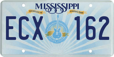 MS license plate ECX162