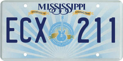 MS license plate ECX211
