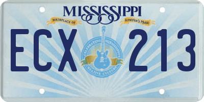 MS license plate ECX213