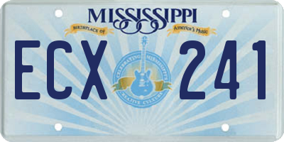 MS license plate ECX241