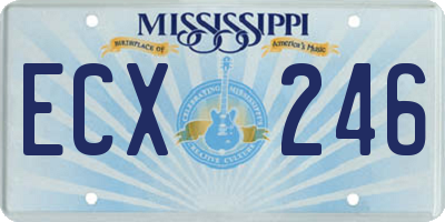 MS license plate ECX246